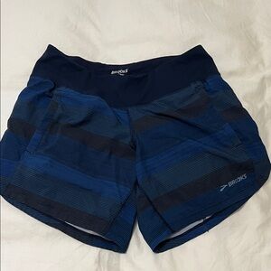 Brooks Women's Navy and Grey Athletic Shorts